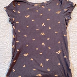 J Crew S ladies Tshirt blue with flowers